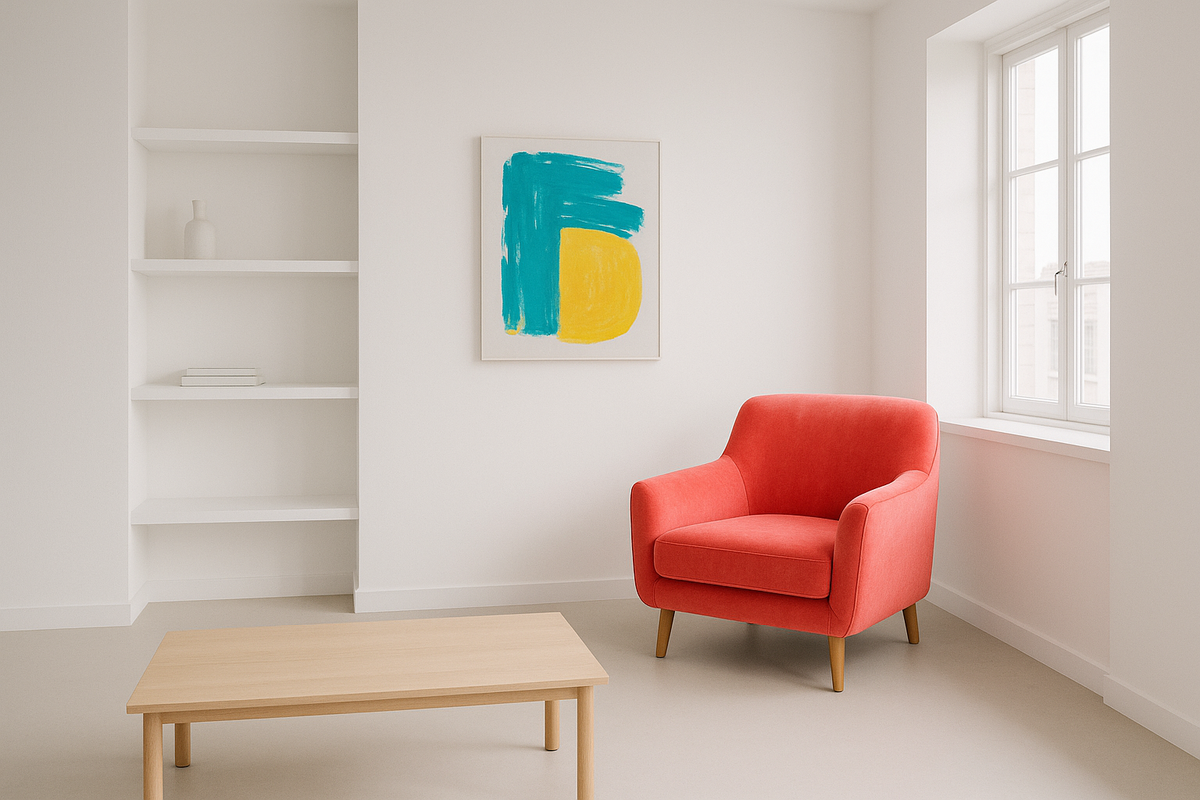 minimalist design trends with a splash of color